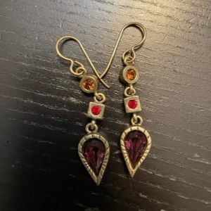 Vintage Patricia Locke Gold Tone Earrings with Swarovski Crystals